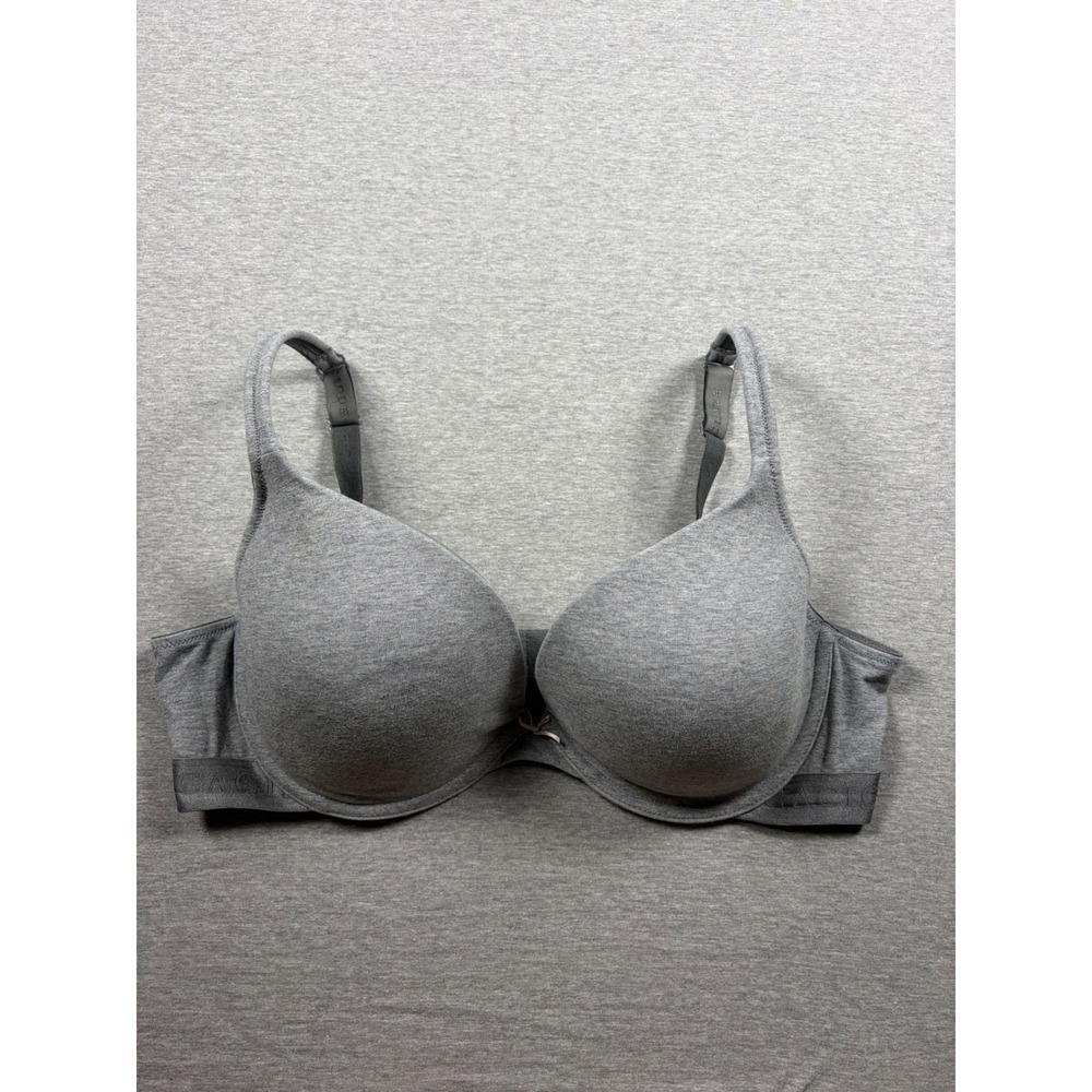 Cacique Cotton Unlined Bra 42D Gray Heathered Underwire Everyday Comfort